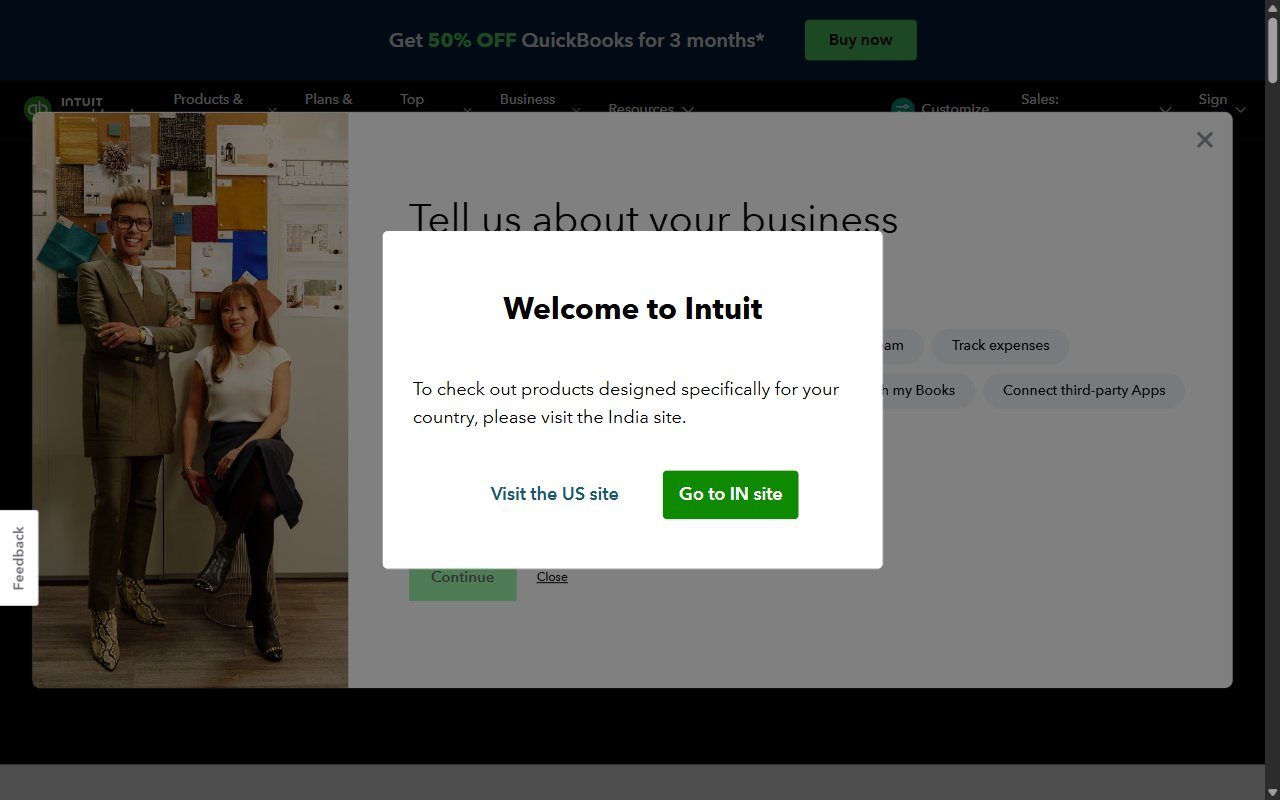 QuickBooks Online dashboard showing bank feeds, profit and loss summary, and invoicing tools for small businesses